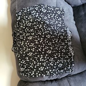 Black with white daisies, summer tank, loose fit